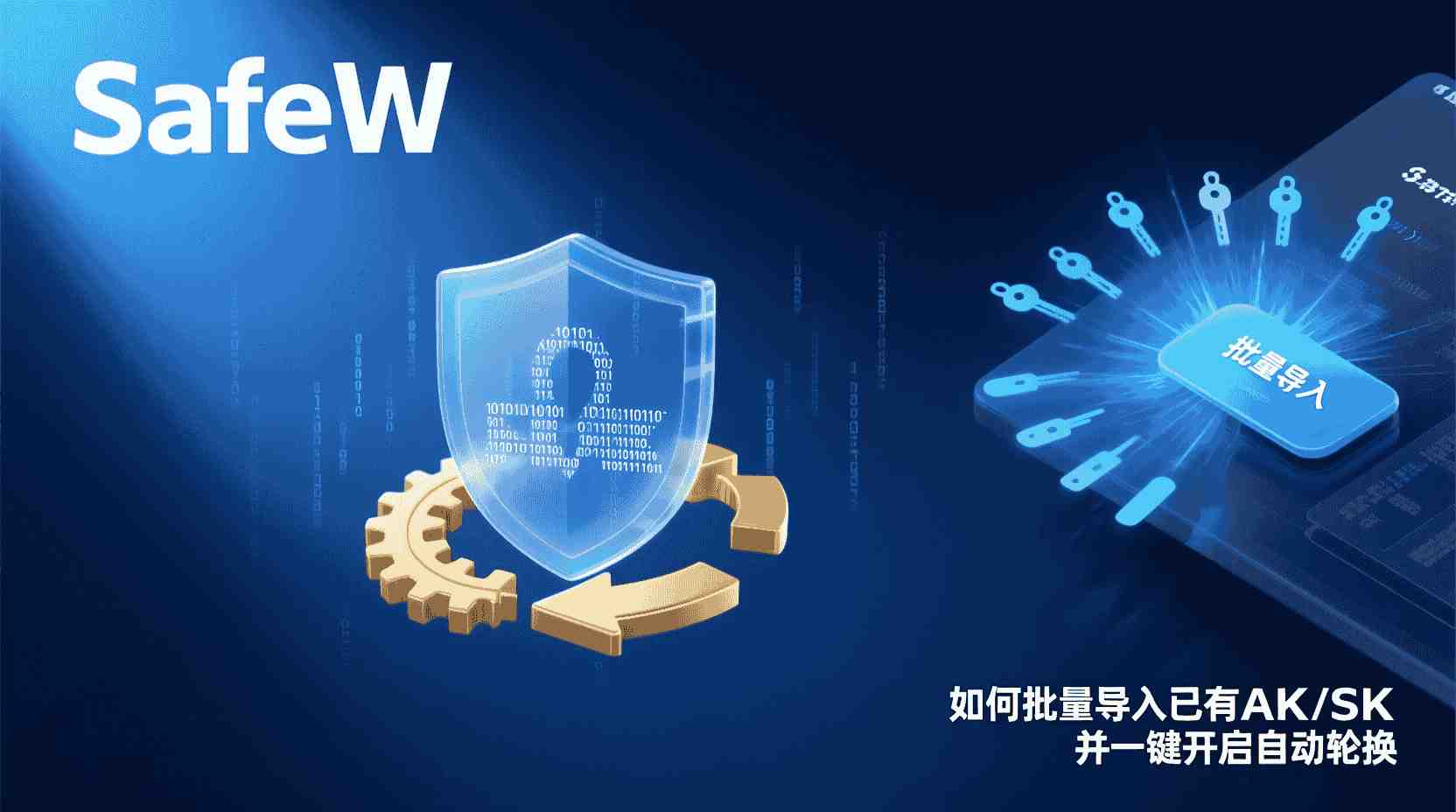SafeW批量导入AK/SK步骤, 如何开启SafeW自动轮换, SafeW强制轮换策略配置, AK/SK生命周期管理方法, 批量导入与单条录入区别, SafeW控制台密钥轮换未生效怎么办, 企业合规场景下密钥轮换最佳实践